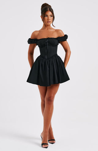 Penelope Mini Dress - Black - glavon
