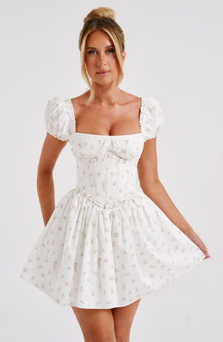 Penelope Mini Dress - Blush Floral Print - glavon