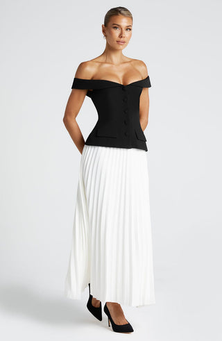 Penny Midi Skirt - Ivory - glavon