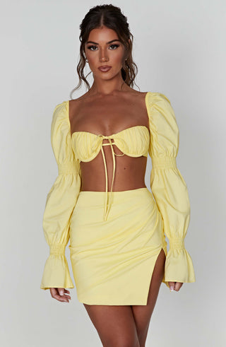 Perla Mini Skirt - Lemon - glavon