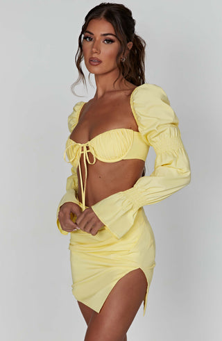 Perla Mini Skirt - Lemon - glavon