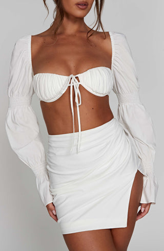 Perla Mini Skirt - White - glavon