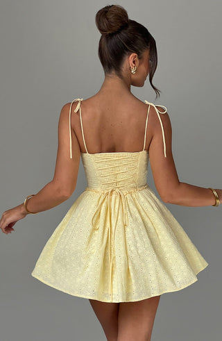 Phoebe Mini Dress - Lemon - glavon