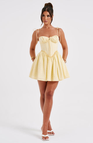 Phoebe Mini Dress - Lemon - glavon