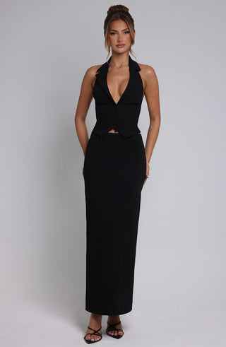 Piper Maxi Skirt - Black - glavon