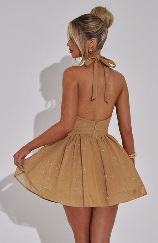 Pippa Mini Dress - Gold Sparkle - glavon