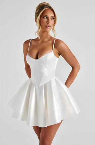 Poppy Mini Dress - Ivory - glavon