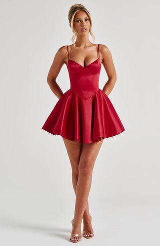 Poppy Mini Dress - Red - glavon