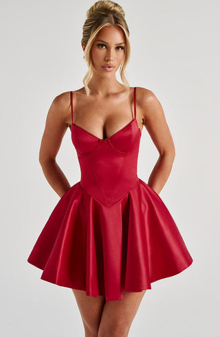 Poppy Mini Dress - Red - glavon