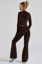 Portia Knit Hoodie - Chocolate - Napalia