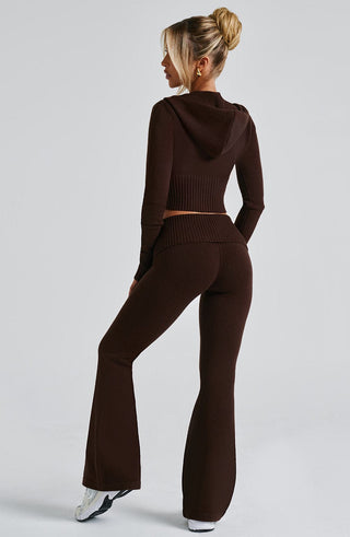 Portia Knit Hoodie - Chocolate - glavon