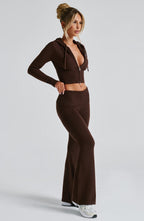 Portia Knit Hoodie - Chocolate - Napalia