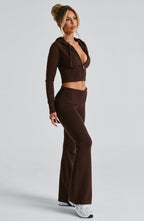 Portia Knit Hoodie - Chocolate - Napalia