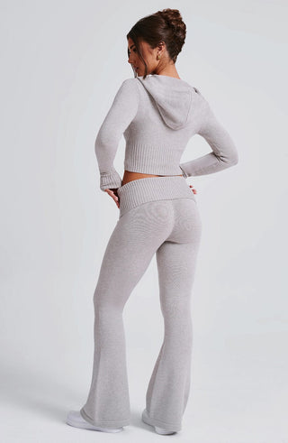 Portia Knit Hoodie - Light Grey Marl - glavon