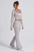 Portia Knit Hoodie - Light Grey Marl - Napalia