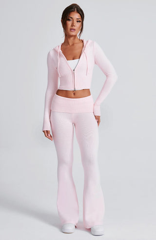 Portia Knit Hoodie - Pink - glavon
