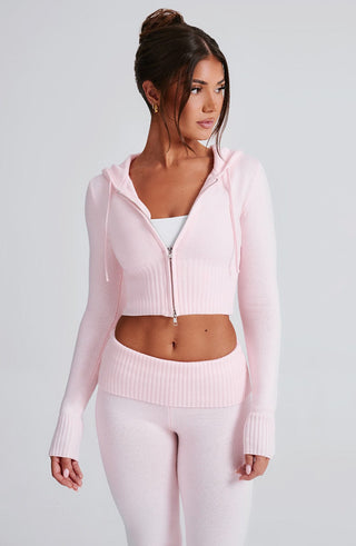 Portia Knit Hoodie - Pink - glavon