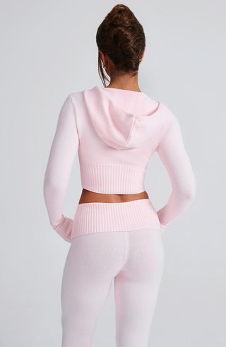 Portia Knit Hoodie - Pink - glavon