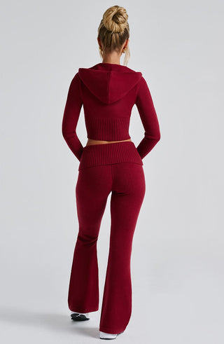 Portia Knit Hoodie - Red - glavon