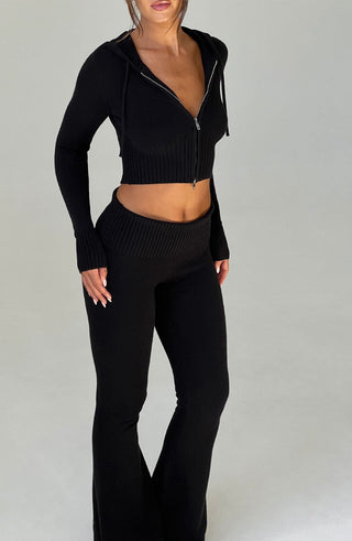 Portia Knit Pants - Black - glavon