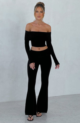 Portia Knit Pants - Black - glavon