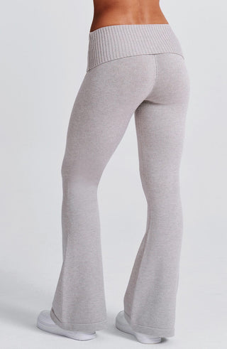 Portia Knit Pants - Light Grey Marl - glavon