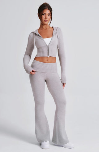 Portia Knit Pants - Light Grey Marl - glavon