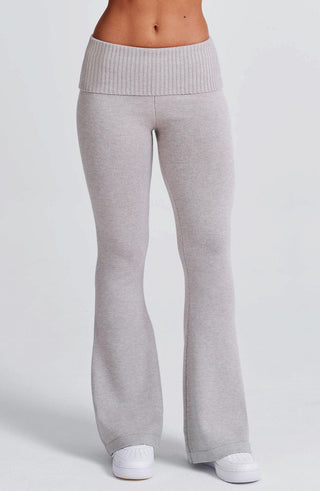 Portia Knit Pants - Light Grey Marl - glavon