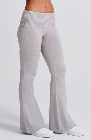 Portia Knit Pants - Light Grey Marl - glavon
