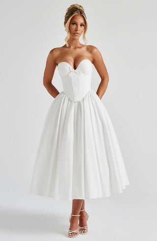 Prim Midi Dress - Ivory - glavon