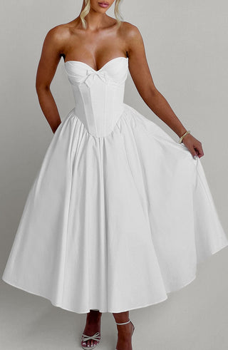 Prim Midi Dress - Ivory - glavon