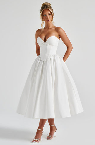 Prim Midi Dress - Ivory - glavon