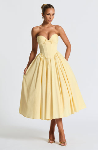 Prim Midi Dress - Lemon - glavon