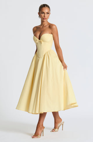Prim Midi Dress - Lemon - glavon