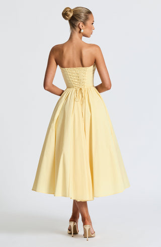Prim Midi Dress - Lemon - glavon
