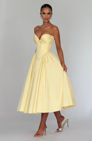 Prim Midi Dress - Lemon - glavon