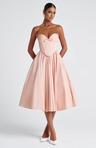 Prim Midi Dress - Soft Peach - glavon