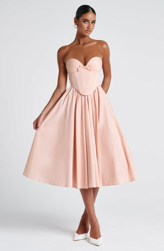 Prim Midi Dress - Soft Peach - glavon