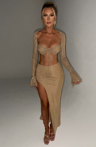 Priscilla Top - Gold Sparkle - glavon