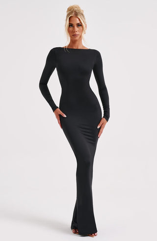 Rameesha Maxi Dress - Black - glavon