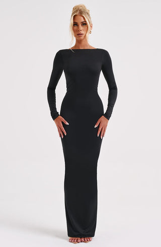 Rameesha Maxi Dress - Black - glavon