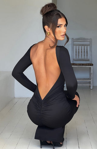 Rameesha Maxi Dress - Black - glavon