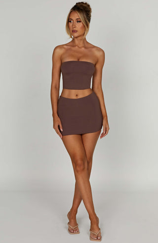 Rein Mini Skirt - Chocolate - glavon