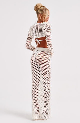 Riella Maxi Skirt - White - glavon