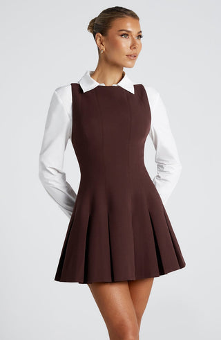 Rory Mini Dress - Plum Brown - glavon