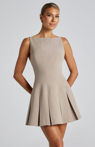 Rory Mini Dress - Taupe - glavon