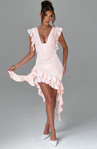 Rosalie Mini Dress - Blush - glavon