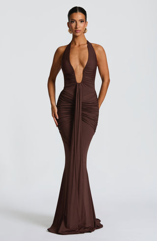 Rosetta Maxi Dress - Plum Brown - glavon