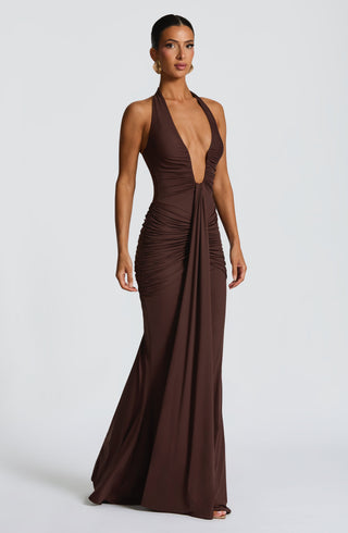 Rosetta Maxi Dress - Plum Brown - glavon