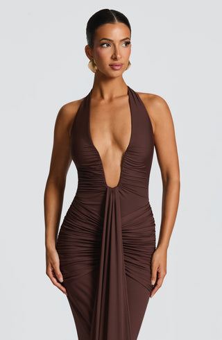 Rosetta Maxi Dress - Plum Brown - glavon
